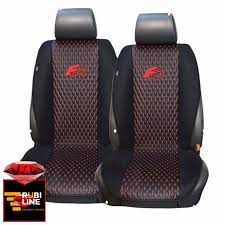 Leatherette Seat Covers Set 2pcs Black