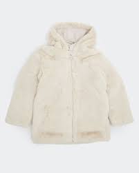 Dunnes S Cream Faux Fur Coat 2