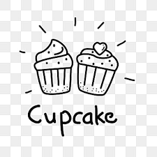 cupcake black and white clipart images