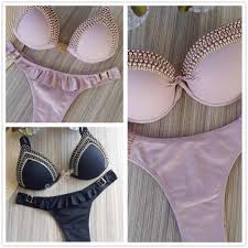 Qi Dian 2019 Venus Vacation New Pearl Bikini Set Bandage
