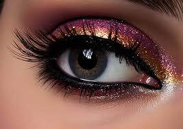 woman eye bright makeup woman fashion