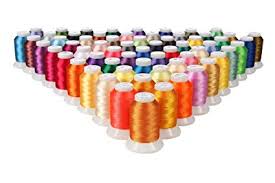 Embroidery Thread Set Polyester Sewing String For Machine 63 Spools Plus 100 Stabilizer Tear Away Sheets