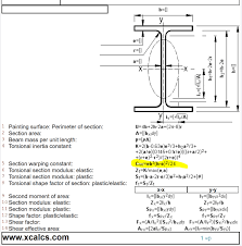 calculation of steel section properties