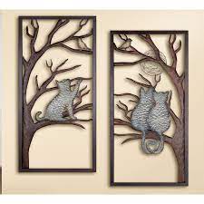 Moonlight Cats Two Panel Wall Art