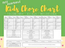 Free Printable Customizable Chore Chart