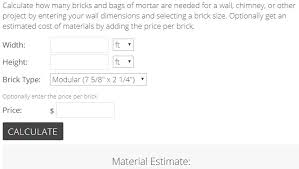 Brick Wall Cost Calculator How Many