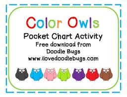 Color Word Owl Match Free Download Pocket Chart Activity
