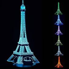 3d Optical Illusion Night Light 7 Led Color Changing Lamp Cool Soft Light Safe For Kids Solution For Nightmares Paris Eiffel Tower Walmart Canada