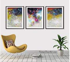 Abstract Triptych Three Piece Wall Art