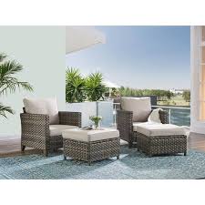 Hummuh Riverside 5 Piece Wicker Patio