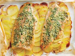 baked rainbow trout fillets with potato