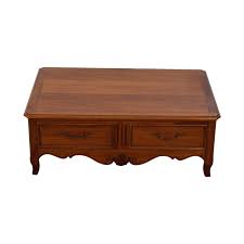 Shop the ethan allen coffee tables collection on chairish, home of the best vintage and used furniture, decor and art. 90 Off Ethan Allen Ethan Allen Dovetailed Two Drawer Wood Coffee Table Tables