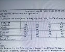 grades using the excel program