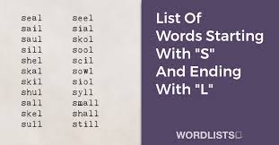 list of words starting with s and