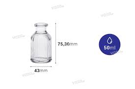 50 ml glass bottle with streaks and