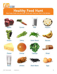 Free Printable Healthy Food Hunt For Grades 3 6 Healthy