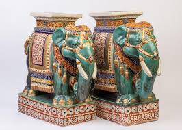Chinese Porcelain Elephant Garden Seats