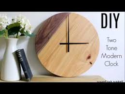 two tone modern wooden wall clock