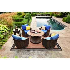 Start with patio chairs that coordinate with your decor and pair well with outdoor sofas and patio dining tables. Allen Roth Ellisview Wicker Patio Swivel Glider Chair Set Of 2 Navy Mw 7630 G Rona