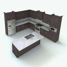 l shaped kitchen 3d model blackbee3d