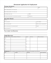 Free 10 Sample Generic Employment Application Forms Pdf