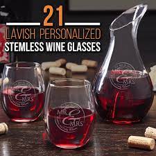 Lavish Personalized Stemless Wine Glasses