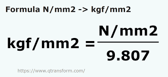 kilograms force per square millimeter