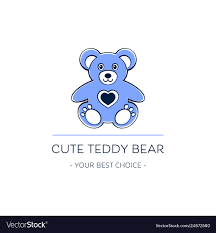 Cute Teddy Bear Logo Template Design