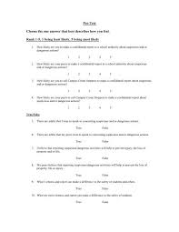pre post test questions pdf i care