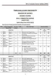 The bachelor of computer science or bachelor of science in computer science (abbreviated bcompsc or bcs or bs cs or b.sc. Msc Computer Science Syllabus Thiruvalluvar University 2021 2022 Eduvark
