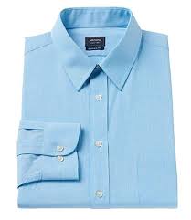Arrow Mens Classic Fit Point Collar Dress Shirt Blue At