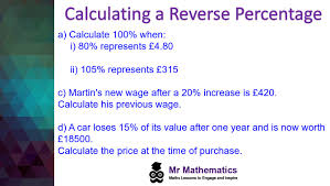 calculating a reverse percene mr