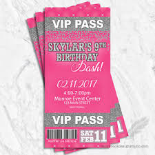 Vip Birthday Bash Ticket Party Invitations Printed Set Of 10 Ebay