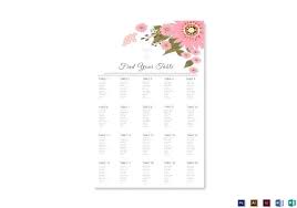 Wedding Seating Chart Template Header Signs And Table 1 Printable