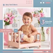 3 months baby photo frame template