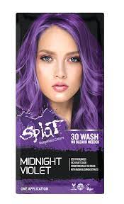 It's boldest on blonde hair, but you'll see a noticeable difference on dark hair, too. Splat Midnight Violet Hair Dye Semi Permanent Purple Hair Color Walmart Com Walmart Com