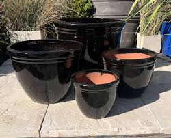 Glazed Black 352 Pot Medium World Of Pots