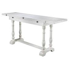 Farmhouse reimagined trestle dining table with leaf offers cottage style you love in a heavily distressed finish that will work from the beach to the mountains to an industrial loft. Edendale Farmhouse Folding Trestle Console To Extendable Dining Table Distressed White Aiden Lane Target