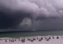 huge waterspout churns offs with