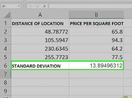 calculate standard deviation in excel
