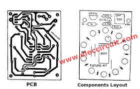 led chaser circuit with pcb layout