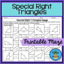Special Right Triangles Activity Maze
