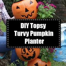 diy topsy turvy pumpkin planter