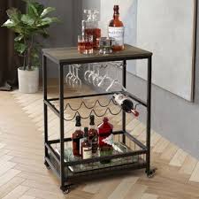 This bar cart is a spacious tabletop and fenced bottom shelf, and the large bar cart can hold all kinds of wine or liquor bottles you need. Espresso Williston Forge Bar Carts You Ll Love In 2021 Wayfair