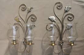 Wall Mount Candle Sconces Gold Metal