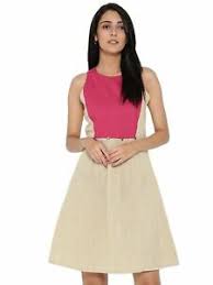 Details About Womens Girls A Line Cotton Dress Fusion Color Block Midi Stylish Dress S 7xl