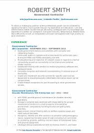 government contractor resume sles