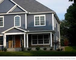 Blue Grey Exterior Dark Red Door