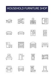 Household Furniture Line Vector