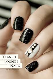 transit lounge black and white nails